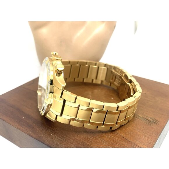 Bulova Men's Watch 98E113 Quartz Chronograph Diamond Slver Dial Gold Steel 42mm - Picture 10 of 15